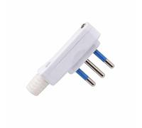 Spina Squadra Piatta 16A + T Bianca per Presa Italiana Bipasso 10A e 16A Corpo Compatto a Basso Ingombro Uso Domestico e Professionale - LEMAG SRL