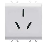 Spina standard cinese 250 V ac 2PT+T 16 A 2 moduli serie Chorus 4,2 x 4,42 x 4,4 centimetri, colore bianco (Referenza: GW10392)
