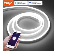 Spina ue Tuya Smart Life LED Neon Light Strip controllo WIFI DC12V/24V 120LED/M lampada a tubo flessibile a corda funziona con Alexa Google Home