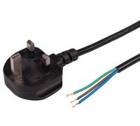 Spina UK Con 5A Fusibile A Spoglio Terminali Rete Cavo , 0.75mm, 2m, Nero -