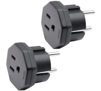 Spina USA/JP/CA a UE/DE/FR/IT/ES Adattatore Presa, Presa USA/CA/JP per Adattamento Apparecchio Elettronico a Presa UE a 2 Pin/Presa Germania (2 Pezzi, Nero)