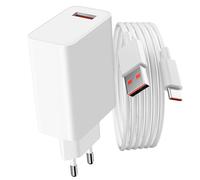 Spina USB da 33W + cavo da USB a USB-C bianco, prodotto originale Xiaomi.