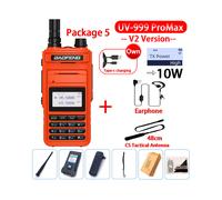(Spina USB-V2 Arancione 5)2023 UV-999 Pro Max V2 10W Potente Walkie Talkie Dual Band Type-C a lungo