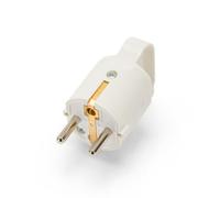 Spina Volante con anello, 2P+T, 10/16A, Multistandard Tedesco/Italiano e Standard Francia, Colore Bianco, 3500W max, 250V. Ideale per riparare prolunghe, avvolgicavi ...