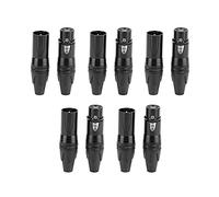 Spina XLR Nera 5 Paia, Set di Connettori Presa Audio a 3 Pin, Adatta Universalmente a Vari Dispositivi Multimediali, Connettore XLR