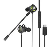 SpinBot BattleBudz C10 - Auricolari in-ear con cavo tipo C, con microfono a braccio staccabile, driver da 10 mm, interruttore muto microfono dedicato