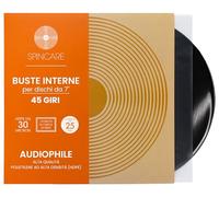 SPINCARE Audiophile 25x Buste Interne Antistatiche 45 Giri per Vinili | Per LP da 7" | Interno Rivestito in Carta di Riso | Qualità Archivistica | Sostituisce le Buste in Carta | HDPE Antistatico