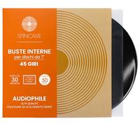 SPINCARE Audiophile 50x Buste Interne Antistatiche 45 Giri per Vinili | Per LP da 7" | Interno Rivestito in Carta di Riso | Qualità Archivistica | Sostituisce le Buste in Carta | HDPE Antistatico