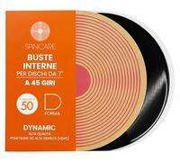 SPINCARE Dynamic 50x Buste Interne Antistatiche 45 Giri per Vinili | Per Singoli da 7" | HDPE Antistatico | Design Arrotondato | Qualità Archivistica