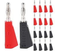 Spine a banana in rame for industria con guscio in plastica impilata da 40 pezzi ad alta corrente da 4 mm for connettore di prova multimetro(20 Red 20 Black)