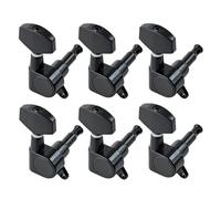 Spine per accordatura professionale per chitarra 1 Set Di 6 Pezzi Grandi Quadrati Sigillati Per Chitarra Chiavi Meccaniche Per Chitarra Elettrica Cromo/nero(Black,6R)