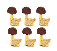 Spine per accordatura professionale per chitarra 3L 3R Big Oval Button Sealed-Gear String Tuning Peg Tuner Machine Head Per Chitarra Acustica Elettrica Con Oro E Caffè(Gold)