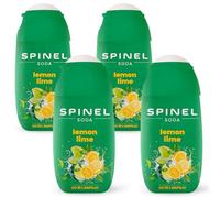 Spinel Soda, sciroppo con vitamine, senza zuccheri aggiunti, 4 x 65 ml, per un massimo di 40 l di bevanda pronta, set con 4 sciroppi (Limone e lime)
