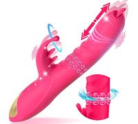 Spingendo G Spot coniglio dildo vibratore, lingua leccando rotante vibrante donne coppie adulti giocattoli sessuali, femminile clitoride vibratore bastoncino stimolatore giocattolo, dildo vibratori