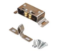 Spingere i fermi della porta aperta, Chiusure for porte, chiavistelli for armadi, 2 pezzi a doppio rullo Hardware di chiusura regolabili Doppia piastra collisione for mobili per