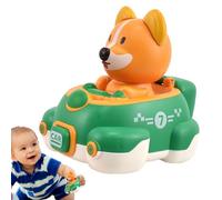 Spingere verso il basso e andare alla macchina giocattolo, premere la macchina giocattolo per strisciare - Cartoon Animal Vehicle,Press Go Friction Car Educativo per le celebrazioni natalizie e