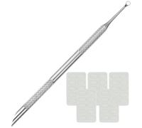 Spingi cuticole 2 in 1, spingi cuticole professionale, rimuovi cuticole unghie, in acciaio inox, con 5 fogli di carta vetrata autoadesivi, per manicure, pedicure, esfoliazione
