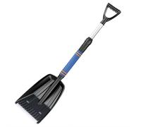 Spingi neve, resistente pala da neve in plastica, manico lungo estensibile S now pala aratro per vialetto, marciapiedi e porte, pala a S staccabile multiuso per rifiuti, foglie e detriti da giardino