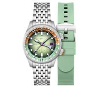 Spinnaker Bradner GMT SP-5162 - Orologio automatico da uomo, 42 mm, Spongebob Squarepants Bubbly Grins, edizione limitata, con cinturino in acciaio inox massiccio, Squidward Verde