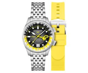 Spinnaker Bradner GMT SP-5162 - Orologio automatico da uomo, 42 mm, Spongebob Squarepants Bubbly Grins, edizione limitata, con cinturino in acciaio inox massiccio, Spongebob Giallo