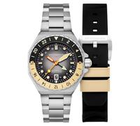 Spinnaker Dumas GMT SP-5119 - Orologio automatico da uomo, 43 mm, con cinturino in acciaio inox massiccio, Grigio rovesciato, Bracciale