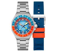 Spinnaker Dumas GMT SP-5119 - Orologio automatico da uomo, 43 mm, con cinturino in acciaio inox massiccio, Rosso e blu, Fascia da braccio