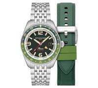 Spinnaker Fleuss GMT SP-5120 - Orologio automatico da uomo, 43 mm, con cinturino in acciaio inox massiccio, Verde foresta