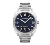 Spinnaker Mens 42mm Hull Automatic Aegean Blue Riviera 3 Hands Watch with Solid Stainless Steel Bracelet SP-5073-22