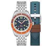 Spinnaker Fleuss GMT SP-5120 - Orologio automatico da uomo, 43 mm, con cinturino in acciaio inox massiccio, Blu Ceruleo Scuro
