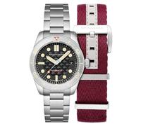 Spinnaker Orologio Croft 40 mm di medie dimensioni con progetto automatico delfino in edizione limitata con cinturino in acciaio inossidabile massiccio SP-5129, Ocean Black, Edizione limitata Croft di