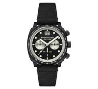 Spinnaker Orologio cronografo da uomo con scafo da 42 mm con cinturino in pelle SP-5068, Tutto nero, Riemen