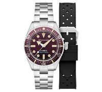 Spinnaker Orologio automatico Spence 300 da uomo, 40 mm, con cinturino in acciaio inox massiccio SP-5097, Borgogna, Bracciale