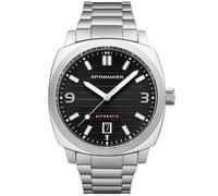 Spinnaker Mens 42mm Hull Automatic Noire Riviera 3 Hands Watch with Solid Stainless Steel Bracelet SP-5073-33