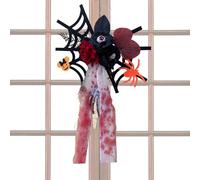 Spinnendekoration - Gruselige Requisiten Mit Spinne Und Schädel | Horror Halloween Deko Für Haus Tür Fenster Wand, Schaurige Dekoration Für Halloween Party Fest, Realistische Spinnenfigur Mit Totenkop