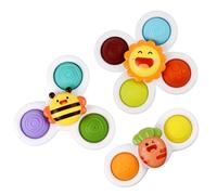 Spinner a dei cartoni animati - Set di 3 giocattoli rotanti per bambini Design a forma di, giocattoli da bagno per bambini, sviluppo sensoriale, supporto motore a punta delle dita | Per