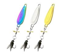 Spinner Baits for Bass Fishing,Sequin Lure Fly Hook | Portable 3D Sequin Metal Propeller Swimbaits 3 pezzi for River Anglers Freshwater Stream Lake Reservoir