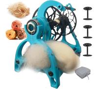 Spinner elettrico per filati, ruota rotante e avvolgitore per palline con | Versatile filatore con controllo a pedale per una facile torsione di lana e fibra a casa