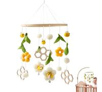 Spinner musicale per lettini - 23 x 54 cm, campana per dormire rilassante, decorazione da appendere con motivo floreale delle mieli | Sul display del soffitto della camera dei bambini saranno