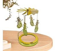 Spinner per candele natalizie, candelabri a forma di di neve, carosello dorato, portacandele rotante in metallo, per decorazione invernale da tavolo
