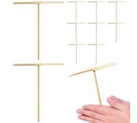 Spinner per elicottero a mano da 10 pezzi, giocattoli in legno da 6, 7x5, 7 pollici Giocattolo per elicottero volante con e asta, spinner a mano liscio per bambini all'aperto