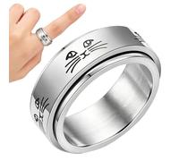 Spinner Rings for Women | Sensory Calming Finger Cat Pattern Toy - Spin Teens Adults Daughter Relief Calm Peace Girls Men