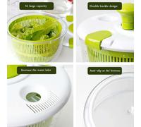 Spinner verde per verdure con fori di drenaggio a forma di barra per rimozione r