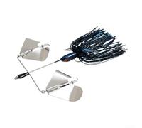 Spinnerbait - Esca per pesca d'acqua dolce, 24 g, 15 cm, progettata per spigola, luccio, muschiato e testa di serpente, con effetto rumore e flash (blu nero)