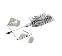Spinnerbait per pesca d'acqua dolce, 24 g, 15 cm, progettata per spigola, luccio, muschiato e testa di serpente, con effetto rumore e flash (bianco)