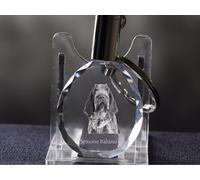 Spinone Italiano, Cane Cristallo Rotondo Portachiavi, Crystal Animals