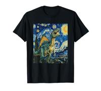 Spinosaurus Mirabilis Dinosaur Starry Night Art Maglietta