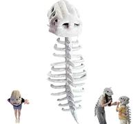 Spinosaurus Plush Dino Outfit, Dinosaur Costume-3D Skeleton Design, Halloween Realistic Dinosaur Skeleton Costume Set, Quick-Change, Machine Washable,Divertido para Carnaval y Fiestas (116cm)