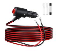 Spinotto Presa Accendisigari Auto con Interruttore 2m, Adattatore 12V/24V 16AWG in Rame con LED e Fusibile 15A, Presa Maschio per Auto, Camper, Moto, Barca