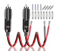 Spinotto Presa Accendisigari Auto Spinotti 12v 2 pezzi Spina Accendisigari 12v/24v Maschio con Cavo Prolunga Accendisigari e 10A 15A Fusibile Adatta per Camion Auto Moto