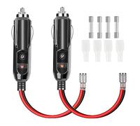 Spinotto Presa Accendisigari Auto Spinotti 12v 2 pezzi Spina Accendisigari 12v/24v Maschio con Cavo Prolunga Accendisigari e 10A 15A Fusibile Adatta per Camion Auto Moto